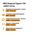 ИБП Энергия Гарант 750 + Аккумулятор S 33 Ач - 12В (450Вт - 40мин) - ИБП и АКБ - ИБП для котлов - Магазин электрооборудования для дома ТурбоВольт